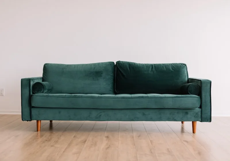 Sofa en velours vert