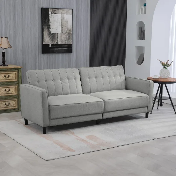 Sofa-lit capitonné à dossier réglable HOMCOM – Aosom Canada