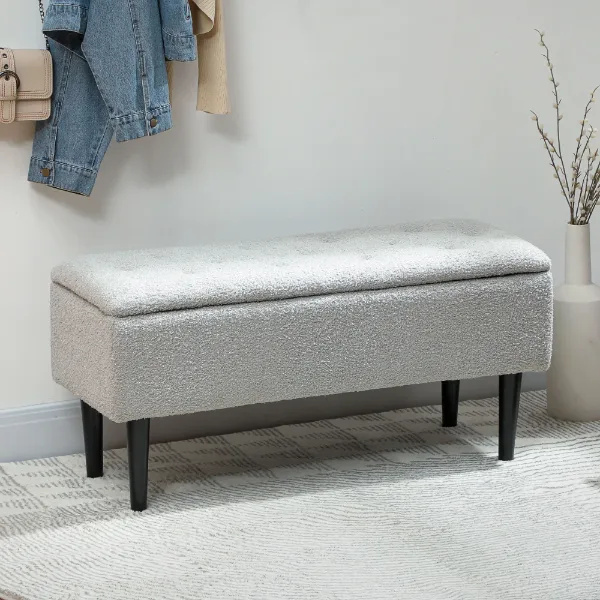 Banc-coffre effet laine d'agneau HOMCOM – Aosom Canada