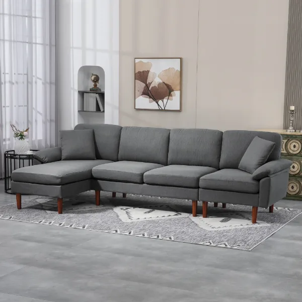 Sofa sectionnel en L réversible HOMCOM – Aosom Canada