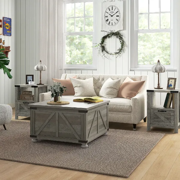 Table basse champêtre à rangement HOMCOM – Aosom Canada